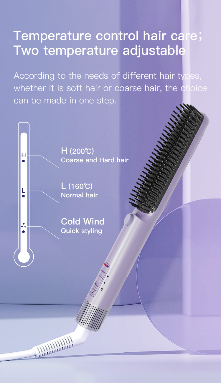 Airflow Ceramic LCD heated hair straightening hair curling brush