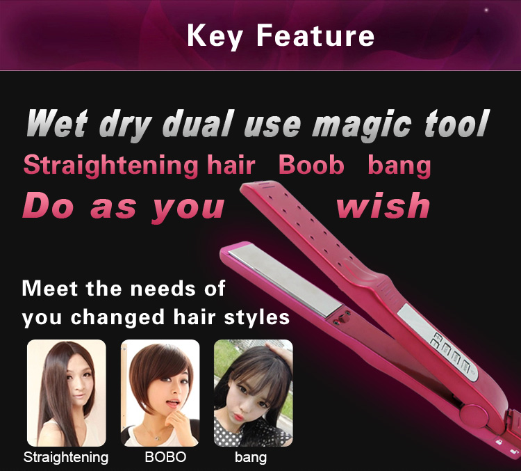 Ionic wet and dry hair use ceramic hair straightener