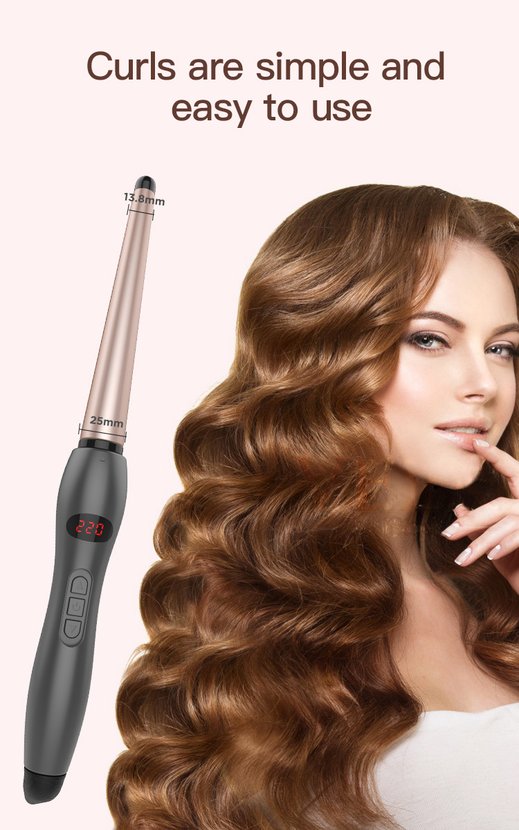 Professional salon electric lcd curling iron