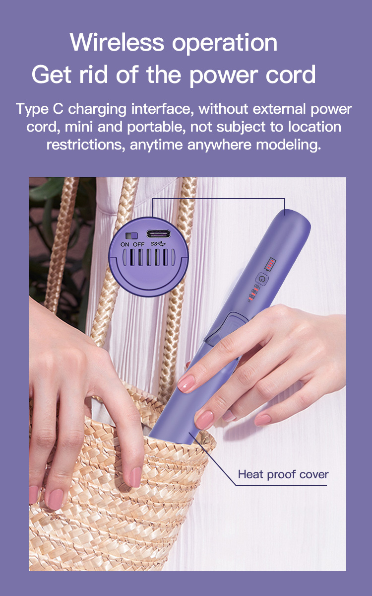wireless battery handheld hair curler