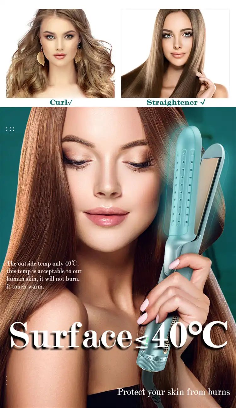 Custom Hair Straightener Flat Iron Professional 2 in 1 Hair Straightener